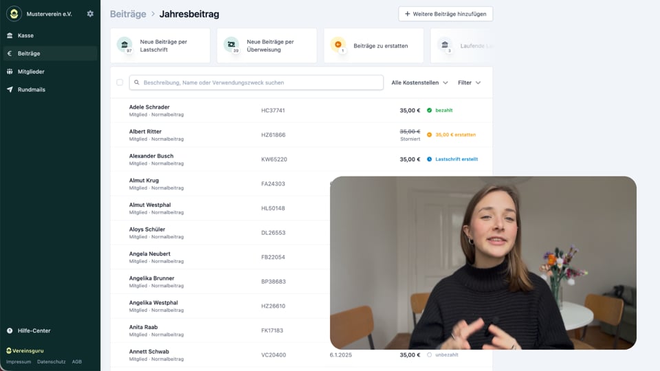 Einfache Vereinsverwaltung mit Vereinsguru